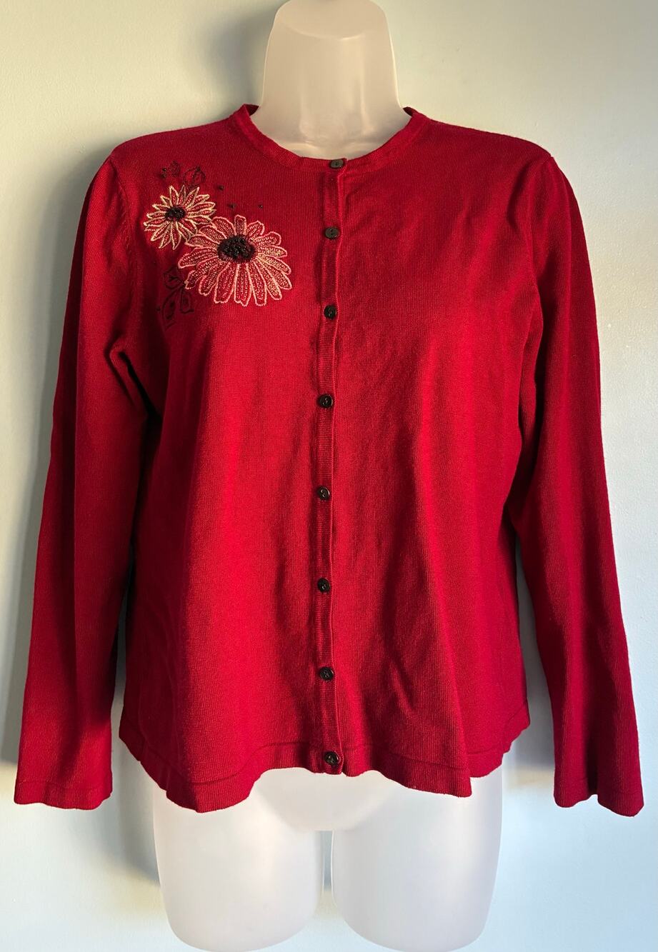 Petite Sophisticate Cardigan Medium Embroidered and Beaded